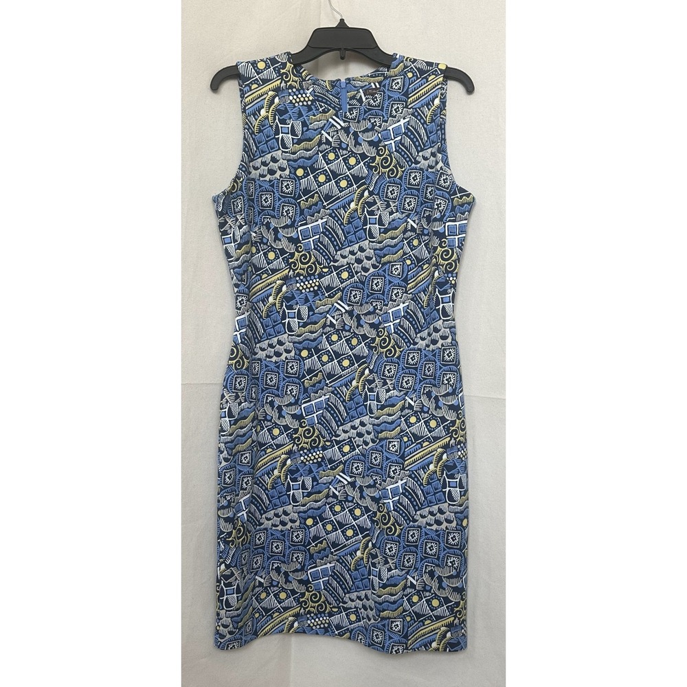 J. McLaughlin Devon Talavera Catalina Cloth Artsy Geo Abstract Sheath Dress Sz M